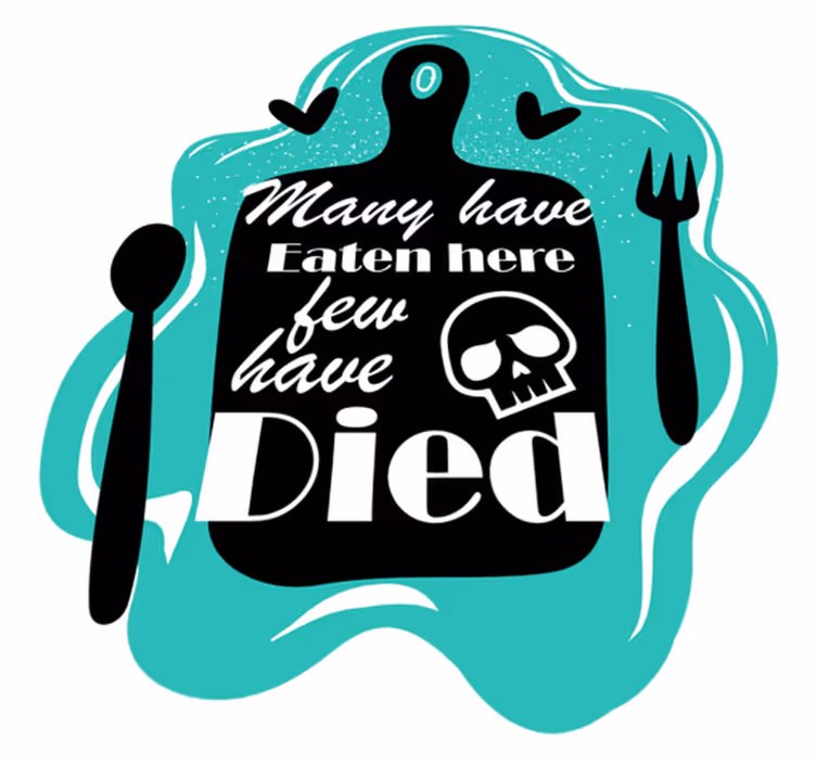 Eaten Here Died custom vinyl rug - TenStickers