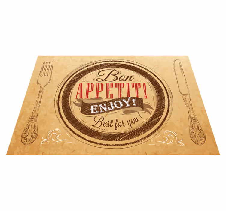 Bon Appetit Enjoy custom vinyl rug - TenStickers