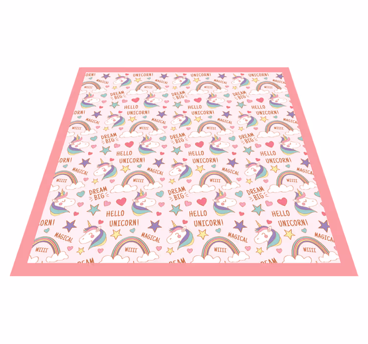 Magical Unicorn Motif nursery vinyl rug - TenStickers