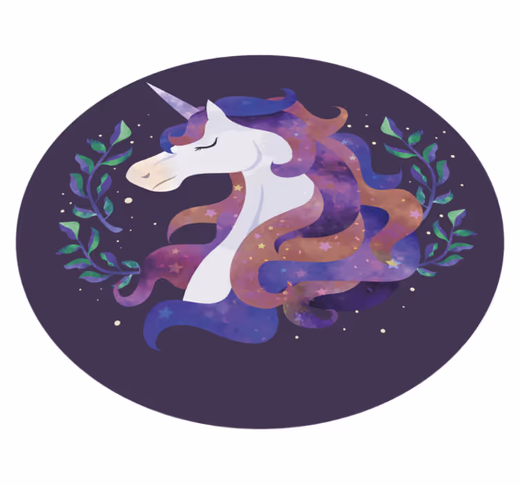 Mystical Unicorn kids vinyl rug - TenStickers