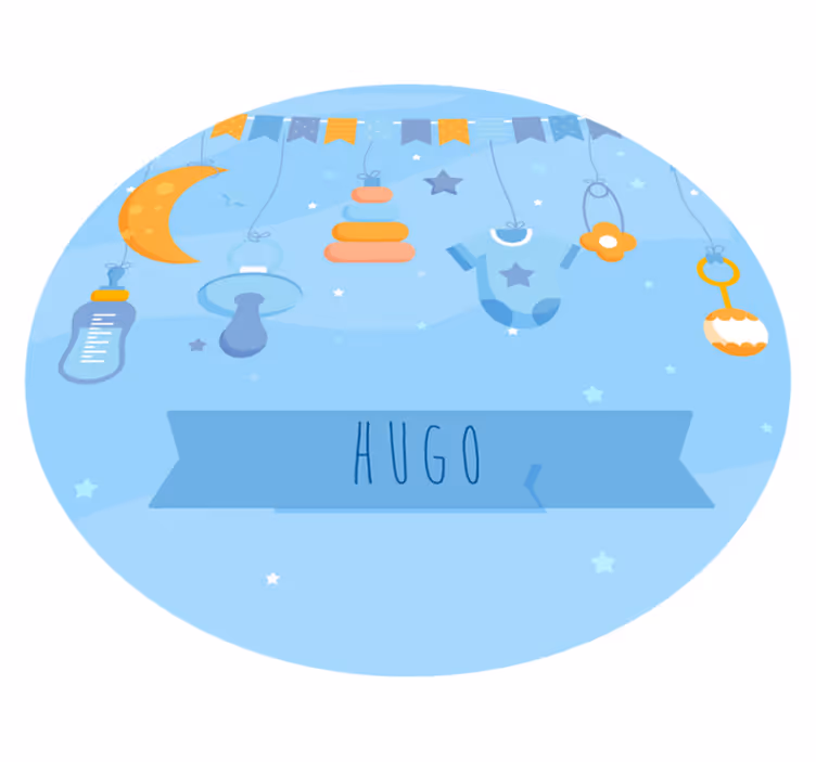 Personalized baby boy born personalised mat - TenStickers