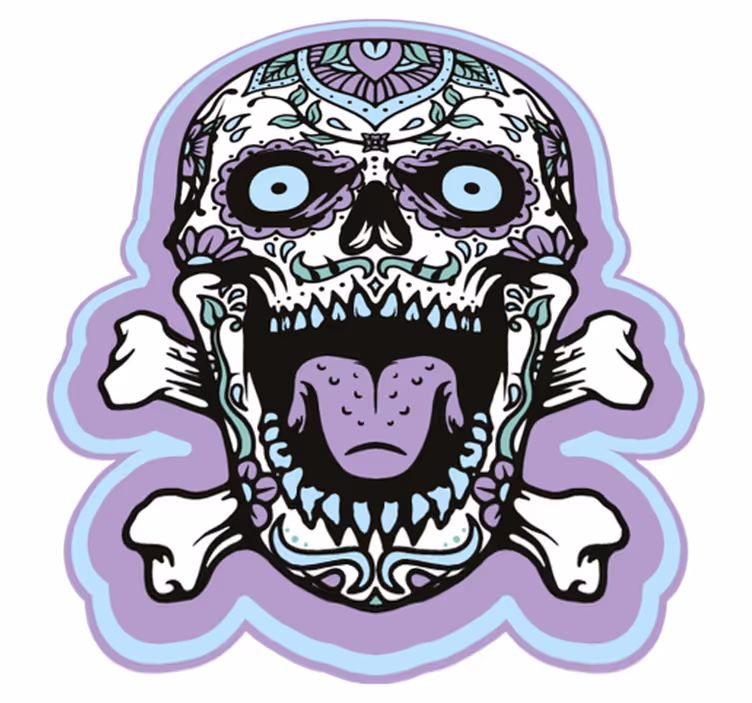 Abstract skull bedroom rug - TenStickers
