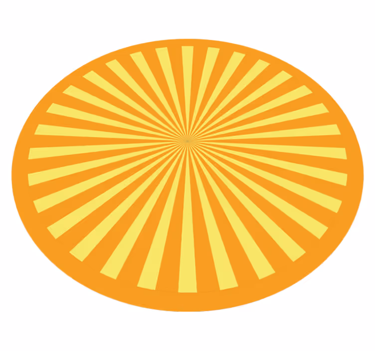 Sunburst Circular Array stripes vinyl rug - TenStickers