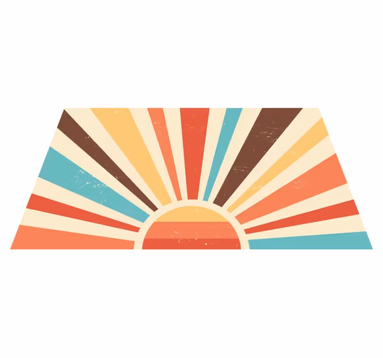Sunburst Lines stripes vinyl rug - TenStickers