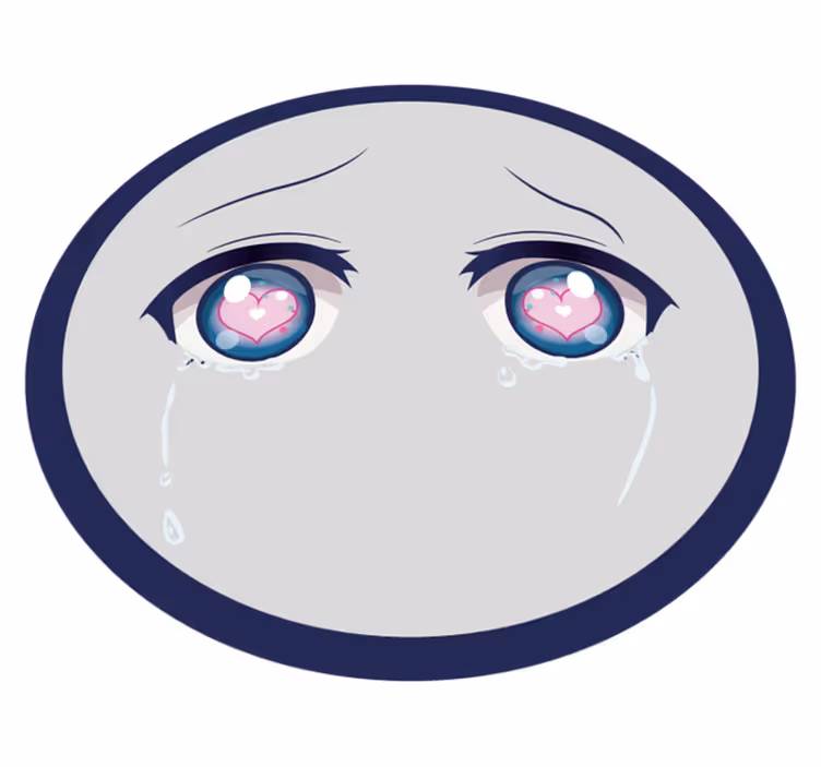 Crying Anime Face kids vinyl rug - TenStickers