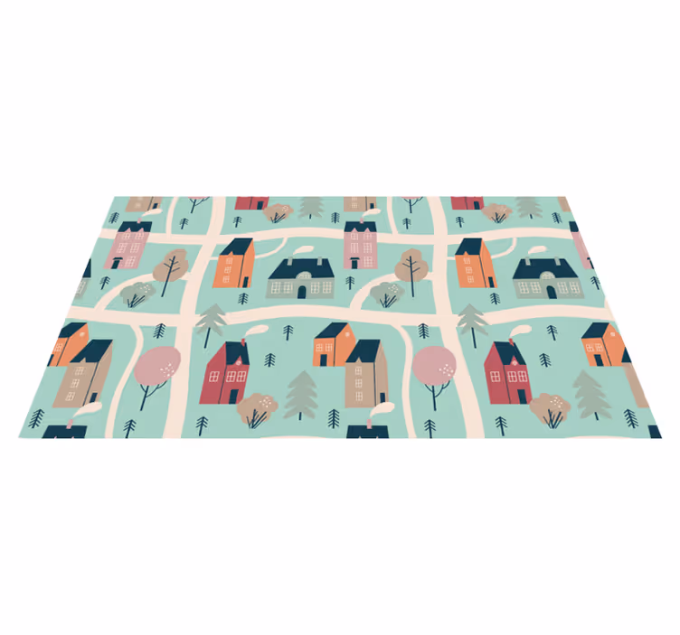 Children's Activity Village kids vinyl rug - TenStickers
