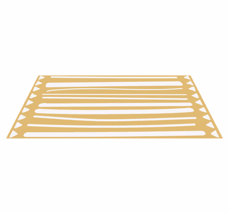 Yellow and white stripes and triangles carpet - TenStickers