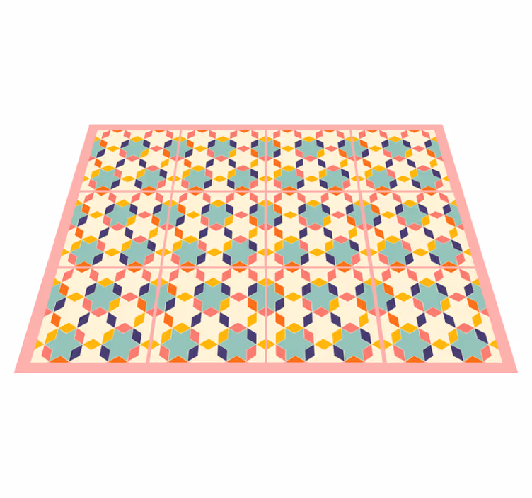 Colorful Tessellation geometric vinyl rug - TenStickers