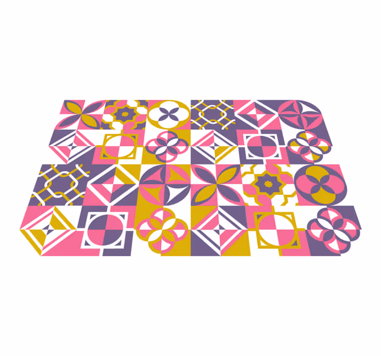 Colorful Abstract Geometry geometric vinyl rug - TenStickers