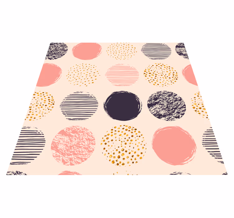 Polka Dots Ensemble geometric vinyl rug - TenStickers
