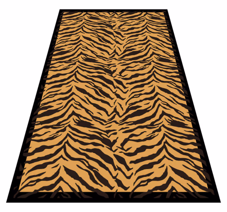 Tiger Stripe Pattern animal print vinyl rug - TenStickers