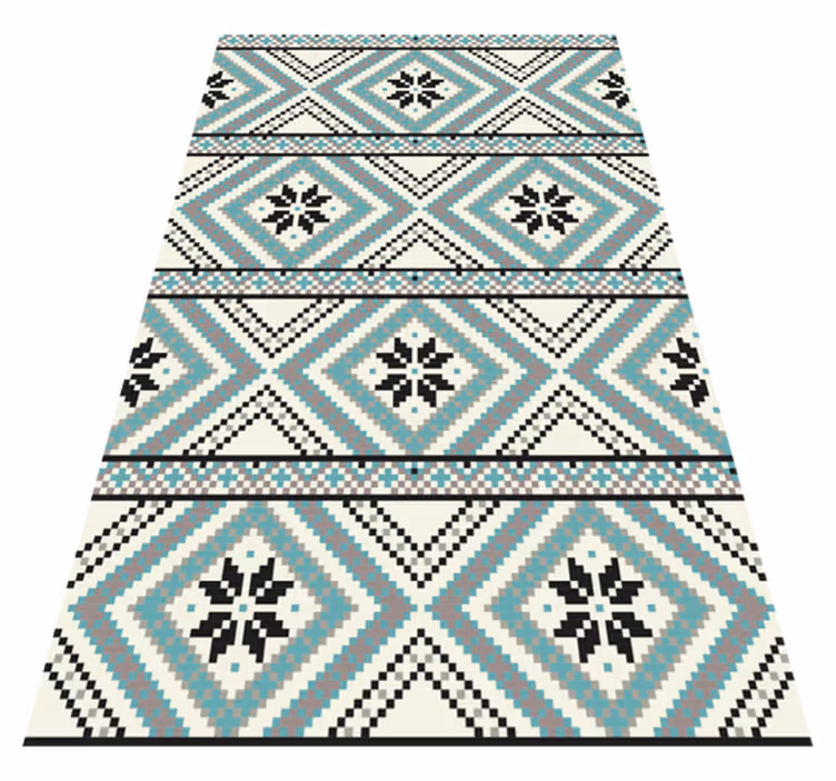 Geometric vinyl rug with ethnic pattern design - TenStickers