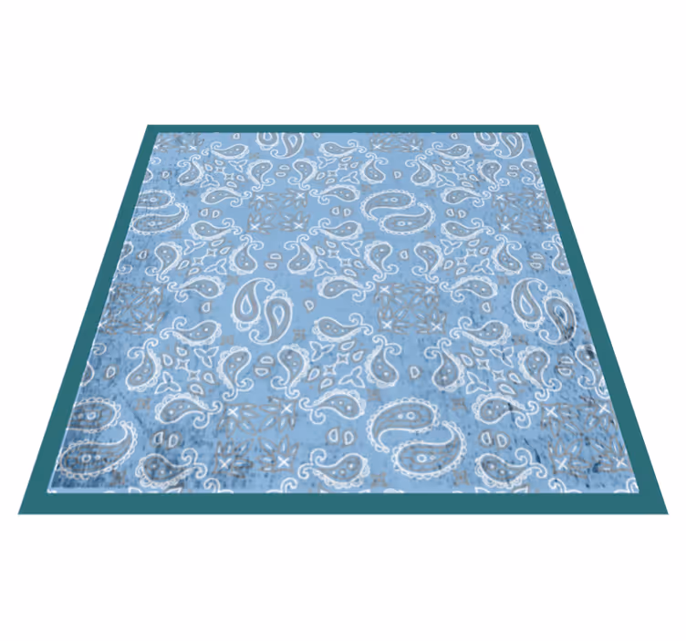 Tile vinyl rug with paisley tile design - TenStickers