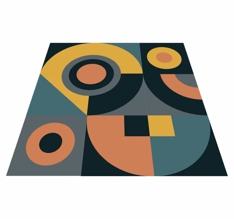 Geometric vinyl rug geometric shapes design - TenStickers