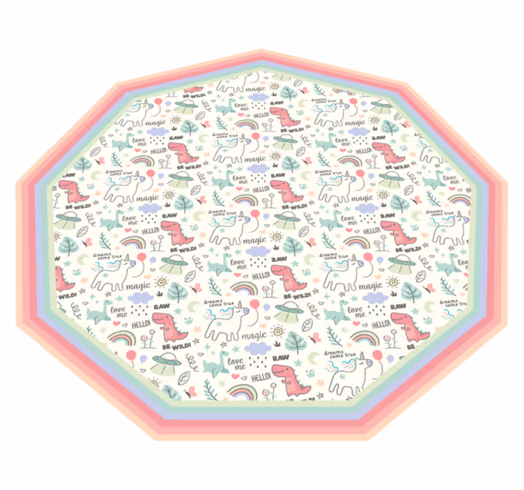 Playful Alphabet Motif kids vinyl rug - TenStickers