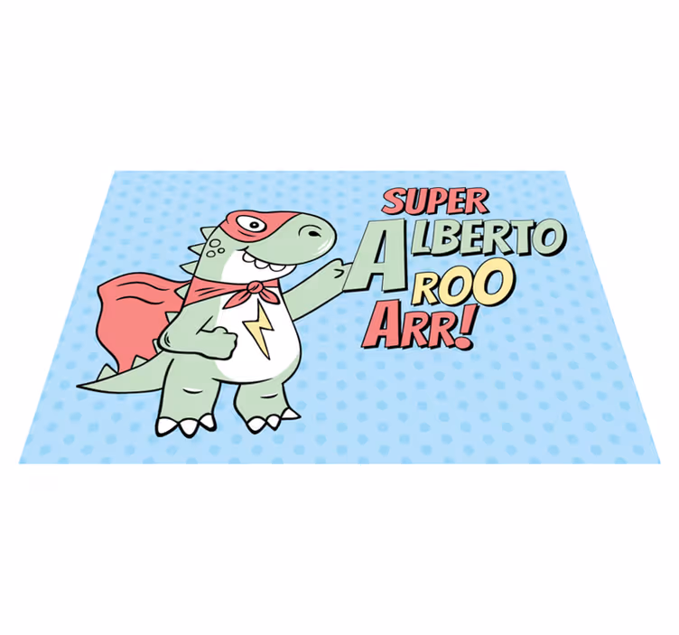Superhero Dinosaur kids vinyl rug - TenStickers