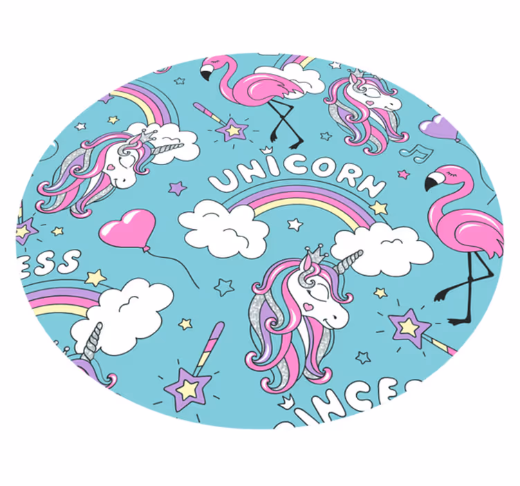 Unicorn Fantasy Circle kids vinyl rug - TenStickers