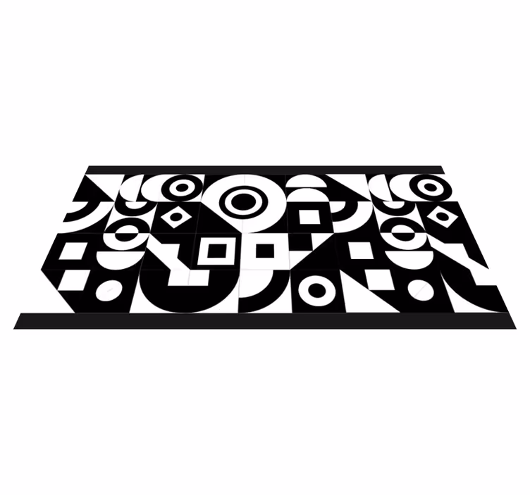 Geometric vinyl rug abstract geometric set - TenStickers