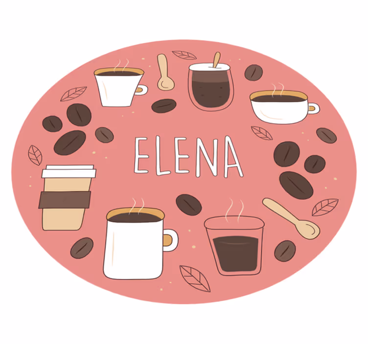 Personalized Caffeine custom vinyl rug - TenStickers
