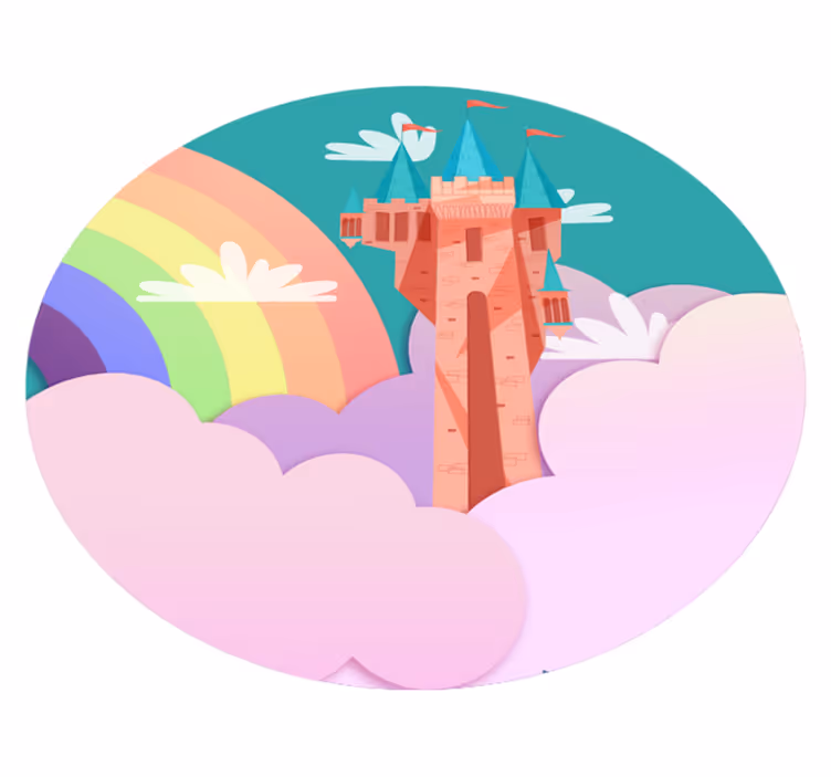 Castle Fantasy kids vinyl rug - TenStickers
