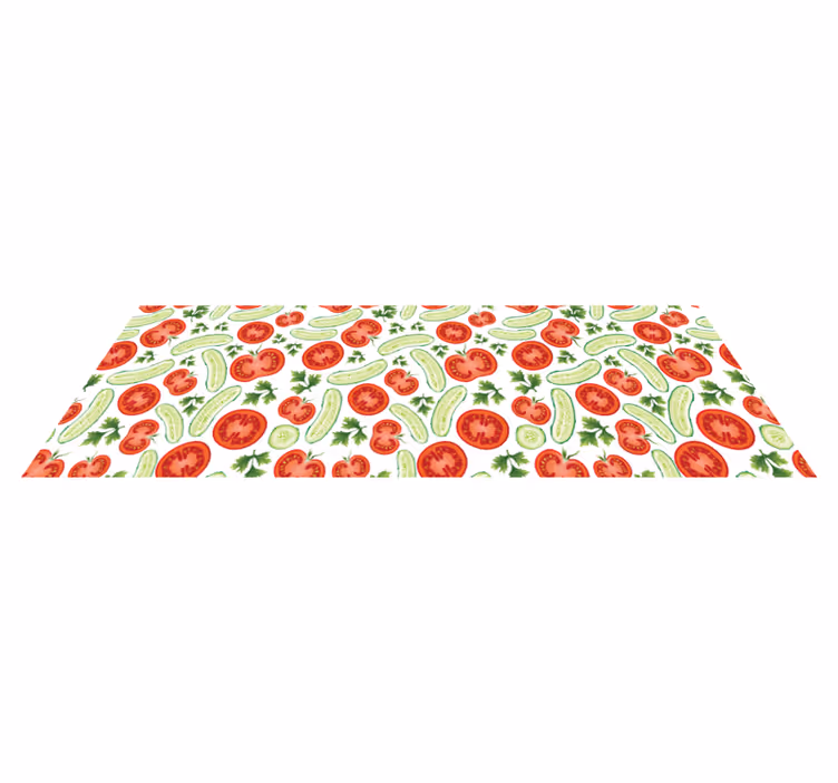 Vegetable Motif kitchen vinyl rug - TenStickers