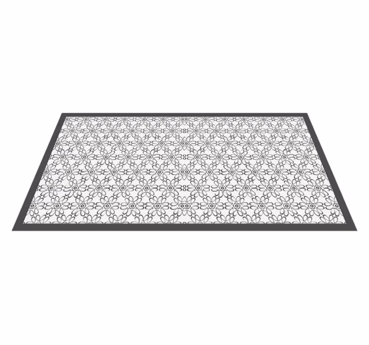 Floral vinyl rug floral patterned runner - TenStickers