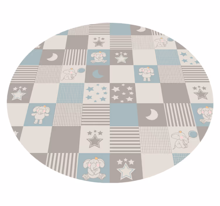 Playful Nursery Rounds kids vinyl rug - TenStickers