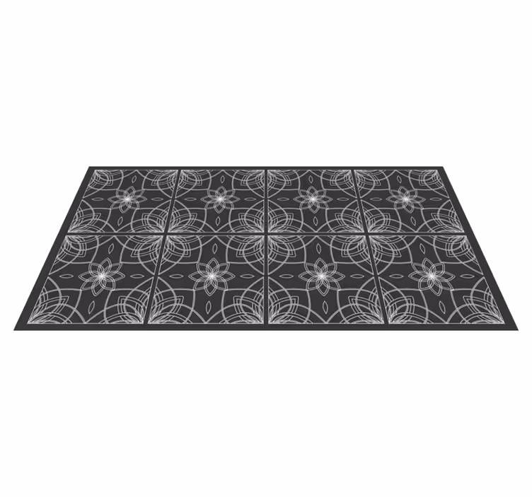 Botanical Sketch floral vinyl rug - TenStickers