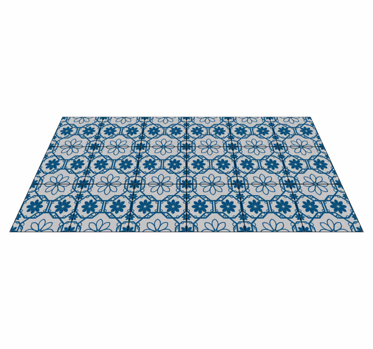 Floral Mosaic Ceramic tile vinyl rug - TenStickers