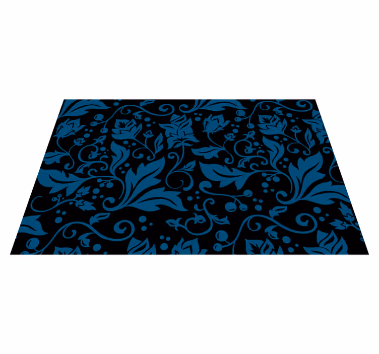 Floral Swirl Emblem floral vinyl rug - TenStickers