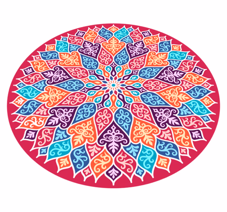 Colorful mandala design mandala vinyl rug - TenStickers