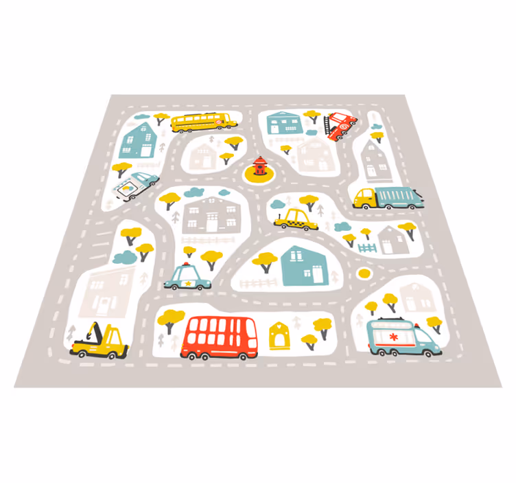 City nordic style road vinyl rug - TenStickers