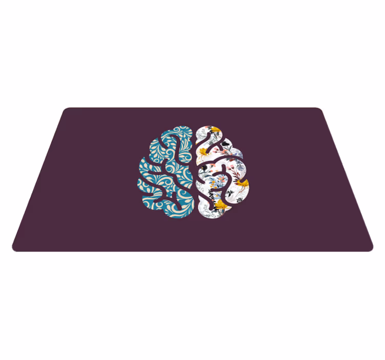 Botanical Yin Yang floral vinyl rug - TenStickers