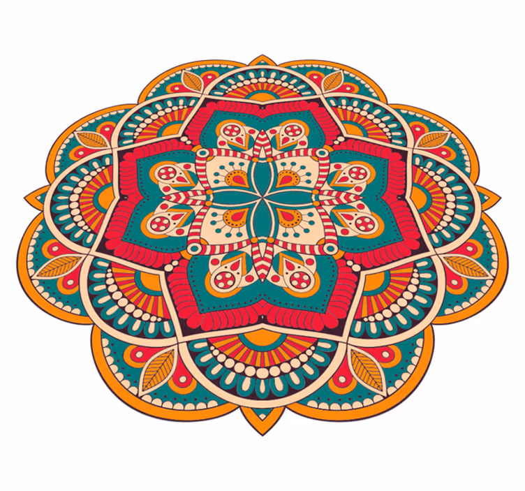 Lively colorful design mandala vinyl rug - TenStickers
