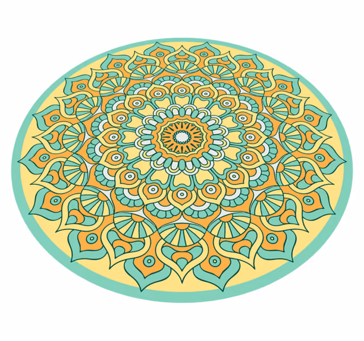 Mandala vinyl rug in circular shape - TenStickers