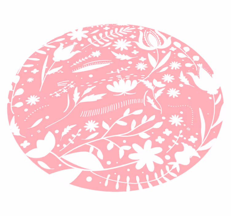 Botanical Motifs floral vinyl rug - TenStickers