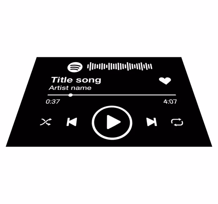 Spotify text personalised mat - TenStickers