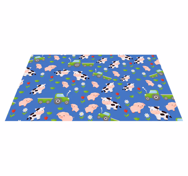Playful Farmyard kids vinyl rug - TenStickers