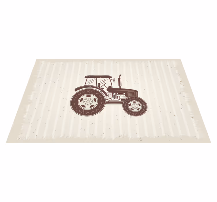Rustic Tractor Representation texture vinyl rug - TenStickers