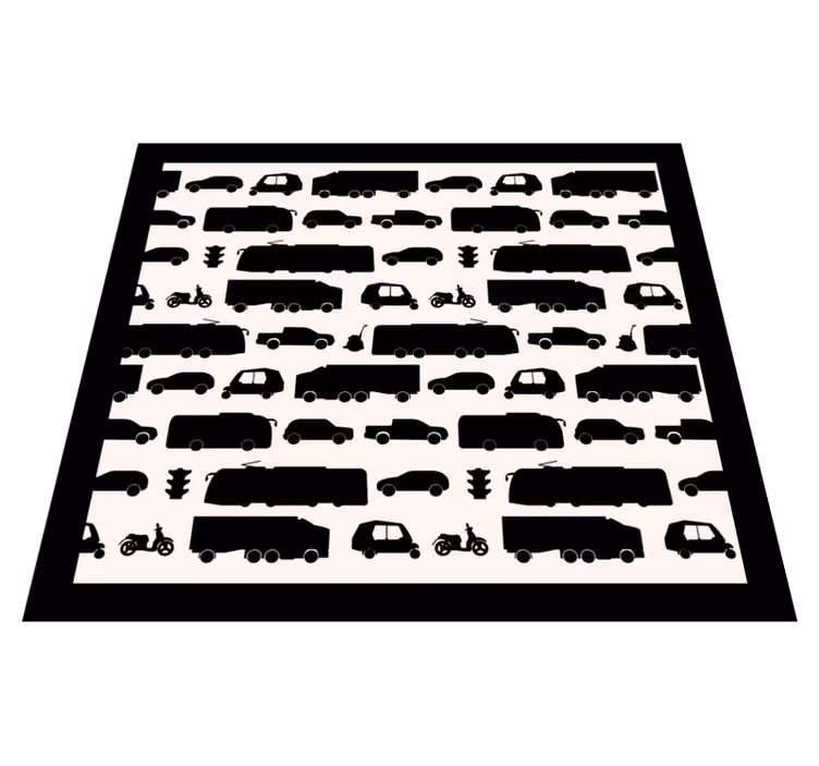 Vehicle Silhouettes road vinyl rug - TenStickers