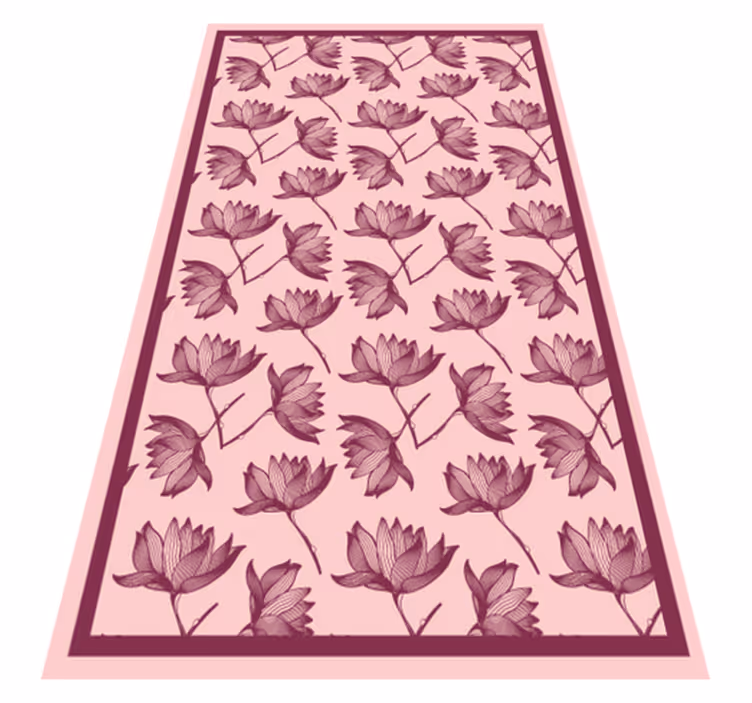 Floral vinyl rug floral pattern decor - TenStickers