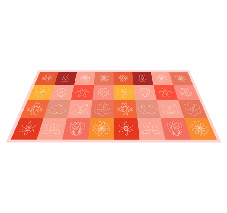 Blooming Gradient Array floral vinyl rug - TenStickers