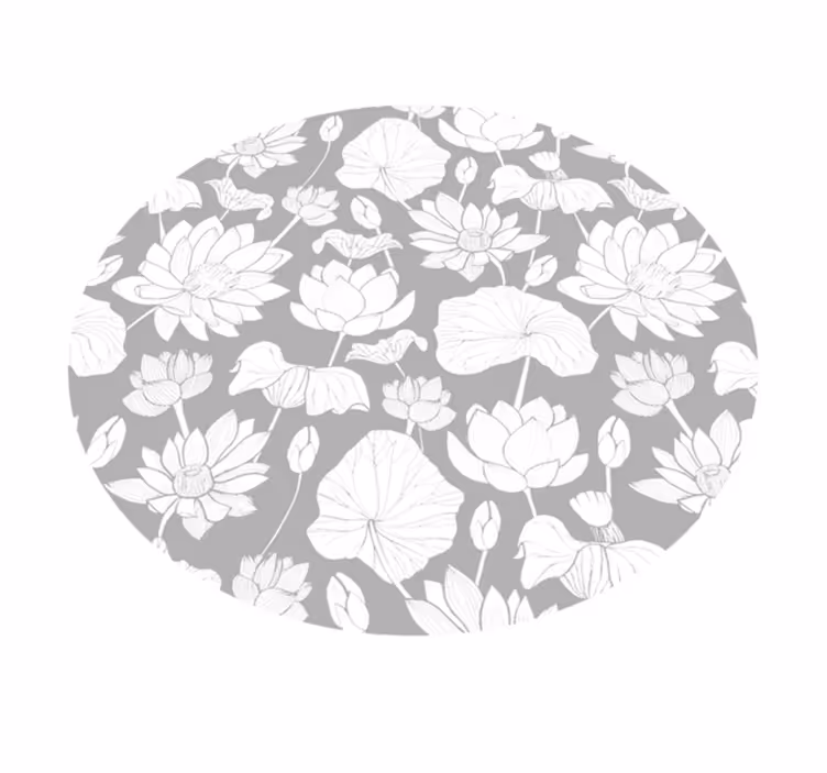 Floral Single Color floral vinyl rug - TenStickers