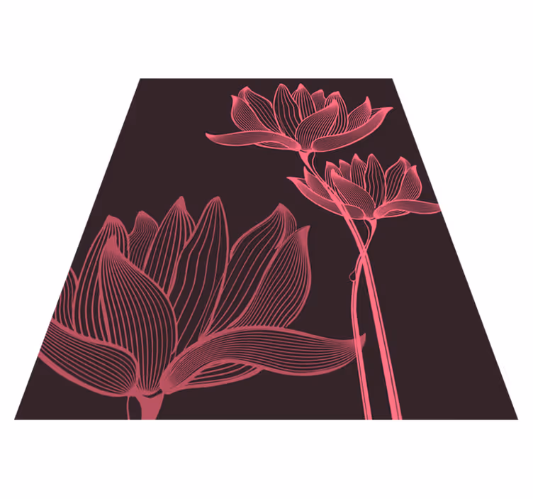 Floral contrast floral vinyl rug - TenStickers