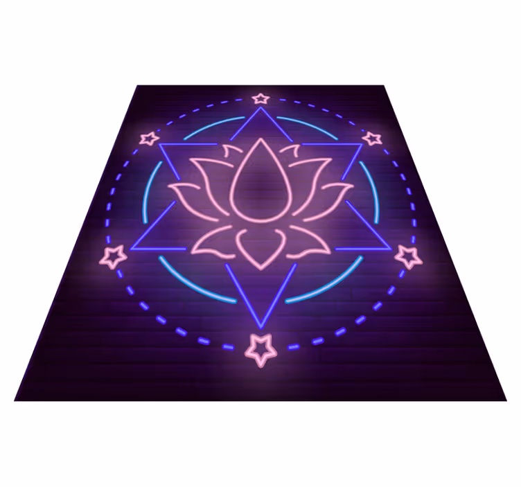 Mandala vinyl rug neon mandala design - TenStickers