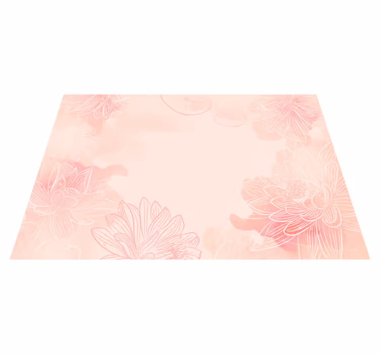 Botanical Serenity floral vinyl rug - TenStickers