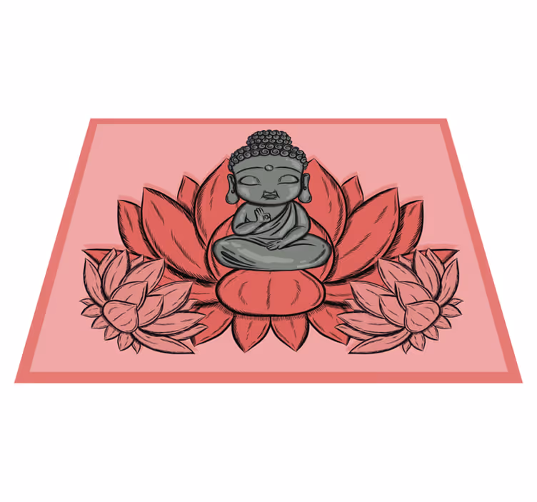 Meditative Buddha Artwork mandala vinyl rug - TenStickers