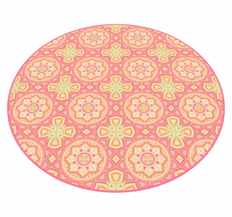 Mandala pattern circle mandala vinyl rug - TenStickers