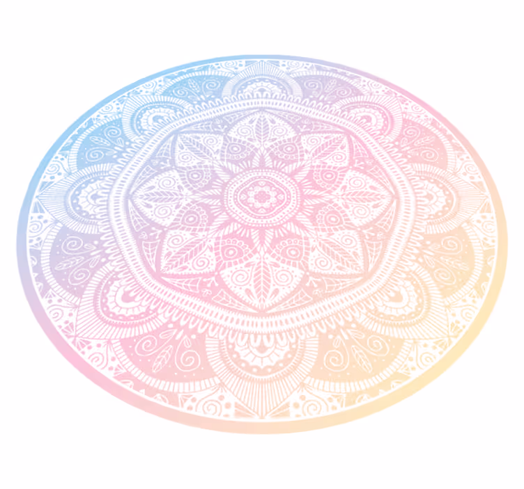 Gradient Circular Art mandala vinyl rug - TenStickers