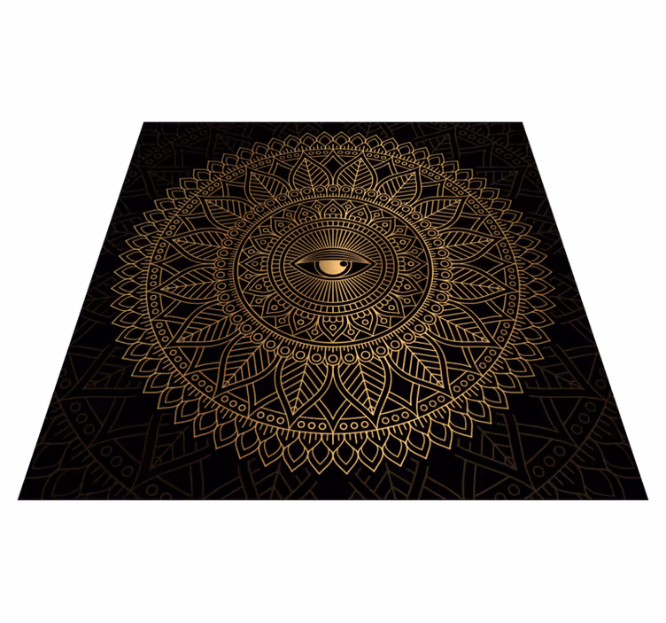 Mandala vinyl rug mandala eye centerpiece - TenStickers